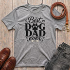 Fetchkind Best Dog Dad Ever script t-shirt in sport grey comfortable heartfelt dog dad gift tee for men