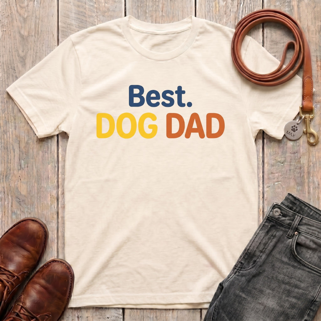 Fetchkind Best Dog Dad t-shirt in natural a soft everyday tee for dog dads in the UK