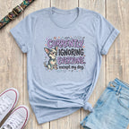 Fetchkind light blue dog lover t-shirt with currently ignoring everyone except my dog chihuahua design