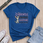 Fetchkind royal blue dog lover t-shirt with chihuahua currently ignoring everyone except my dog design