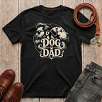 Fetchkind Dog Dad vintage t-shirt in black with retro badge illustration and paw print detail