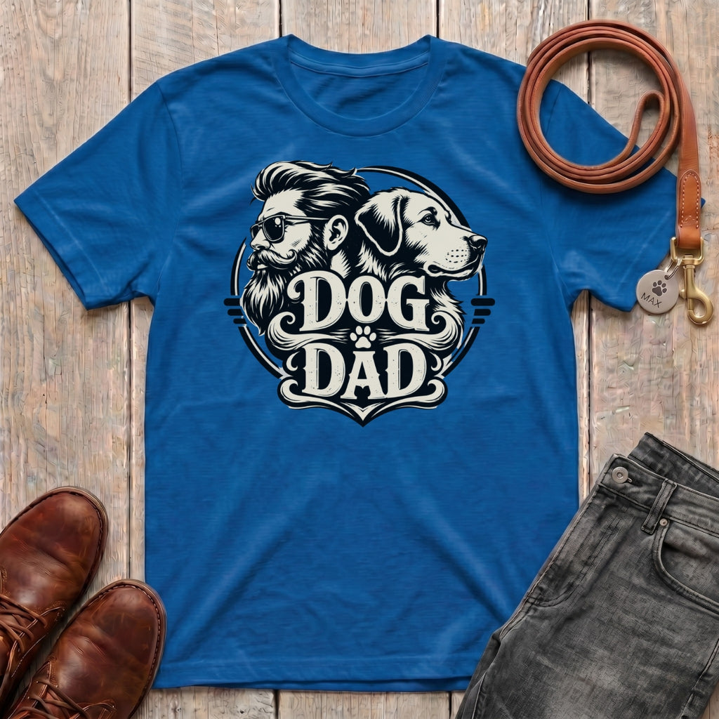 Fetchkind Dog Dad vintage t-shirt in royal blue vintage dog dad gift tee from Fetchkind