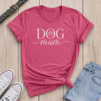 Fetchkind heliconia pink elegant dog mum tee serif script paw print thoughtful gift UK