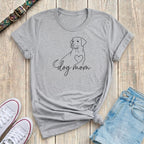 Fetchkind sport grey dog mum labrador line art t-shirt minimal heart script design UK