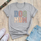 Fetchkind sport grey dog mum patchwork floral t-shirt with individual floral letter prints UK