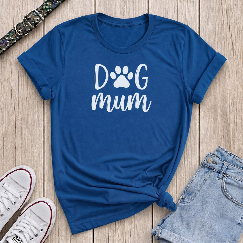 Fetchkind royal blue dog mum paw print t-shirt thoughtful gift for dog mum UK