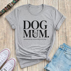 Fetchkind sport grey dog mum powered by unconditional love bold serif paw print tshirt UK