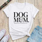 Fetchkind white dog mum powered by unconditional love bold serif paw print tshirt minimal