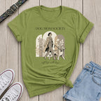 Fetchkind kiwi dog mum society soft life afghan hound minimal neutral illustration tshirt