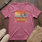 Azalea dog walking t-shirt with Dog Walking Is My Favourite Workout retro sunburst design by Fetchkind