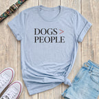 Fetchkind light blue dogs greater than people minimal serif funny dog lover tshirt UK