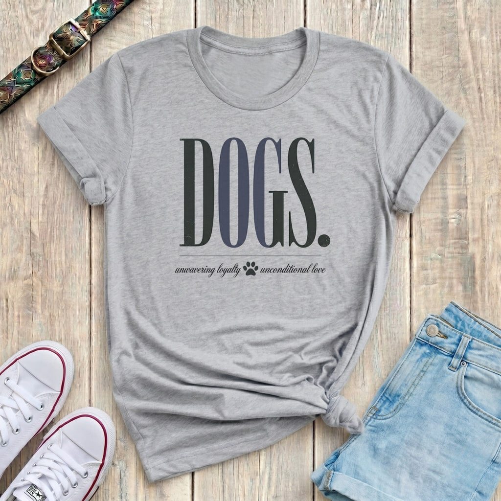 Fetchkind sport grey dogs unwavering loyalty unconditional love editorial serif tshirt UK