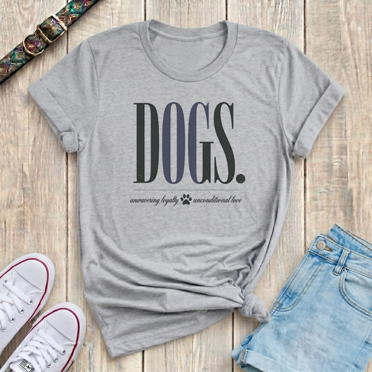 Fetchkind sport grey dogs unwavering loyalty unconditional love editorial serif tshirt UK