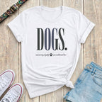 Fetchkind white dogs unwavering loyalty unconditional love minimal editorial serif tshirt