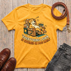 Fetchkind Everything I Own Is Covered In Dog Hair t-shirt in gold funny dog parent gift Fetchkind UK