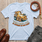 Fetchkind dog hair tee in light blue a funny relatable gift for dog parents in the UK