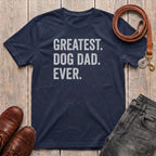 Fetchkind Greatest Dog Dad Ever t-shirt in navy a thoughtful gift for dog dads in the UK