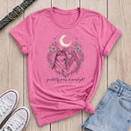 Fetchkind azalea pink guided by paws moonlight husky floral celestial dog mum tee UK