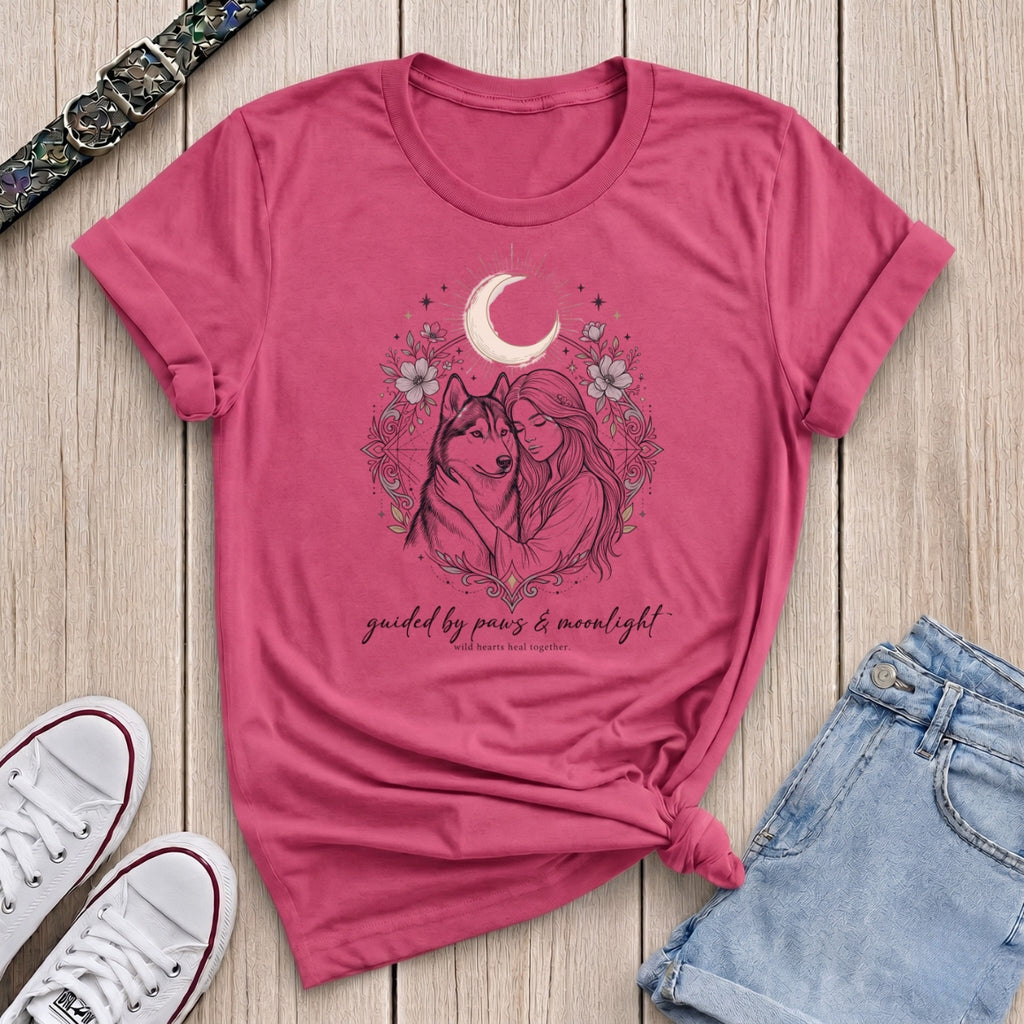 Fetchkind heliconia guided by paws moonlight husky celestial dog mum gift tshirt UK