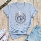 Fetchkind light blue guided by paws and moonlight husky celestial tshirt dog lover UK