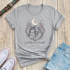 Fetchkind sport grey guided by paws and moonlight husky illustration celestial tshirt UK