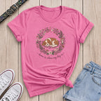 Fetchkind azalea pink spaniel botanical wreath tee home is where my dog is dog lover gift