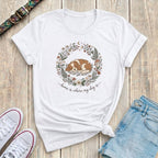 Fetchkind white home is where my dog is spaniel botanical wreath tee soft everyday fit