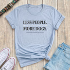 Fetchkind light blue less people more dogs emotionally booked serif paw print tshirt UK