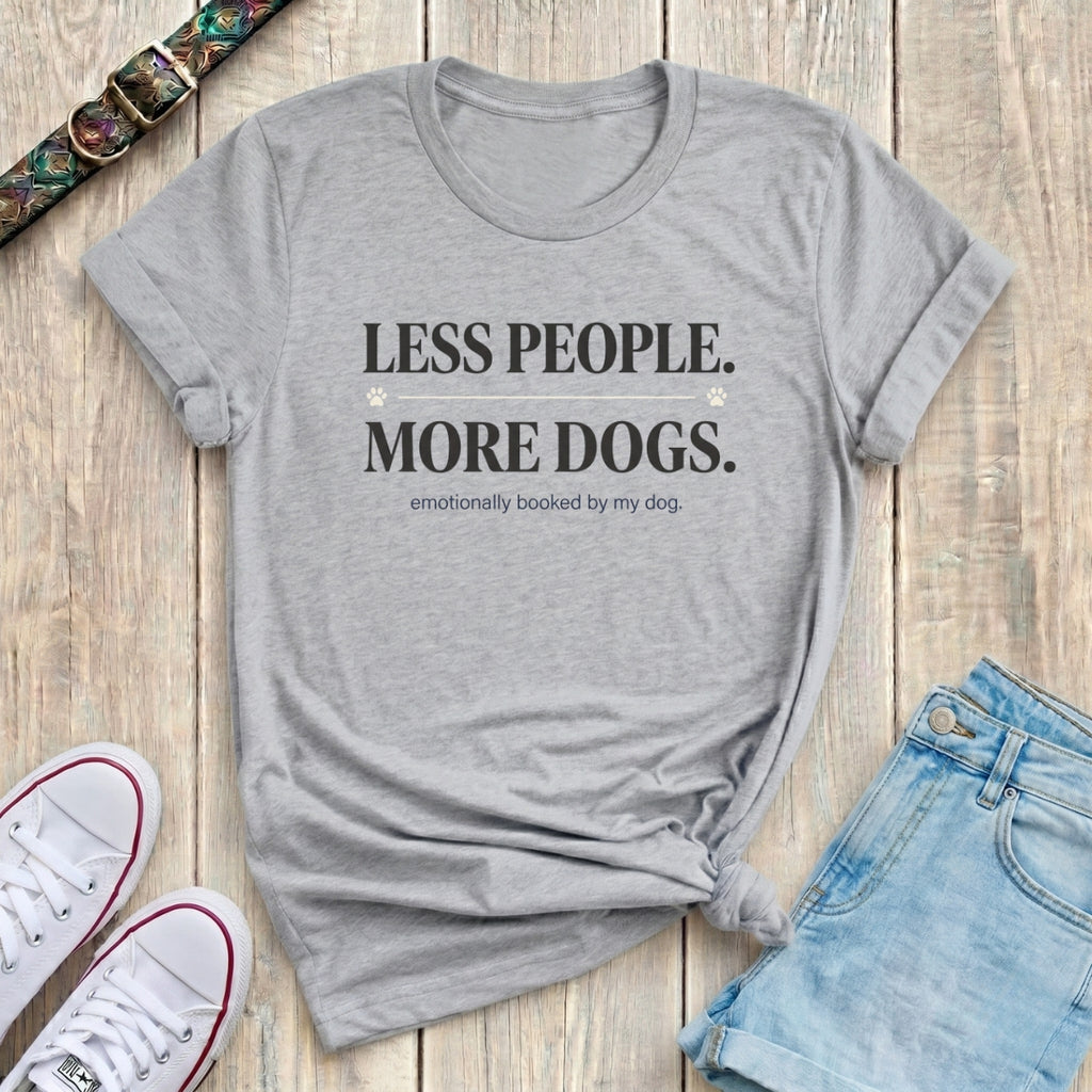 Fetchkind sport grey less people more dogs emotionally booked serif dog lover tshirt UK