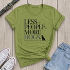 Fetchkind kiwi less people more dogs bold serif dog silhouette funny dog lover tshirt