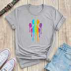 Fetchkind sport grey rainbow drip paw print t-shirt colourful graphic dog lover design